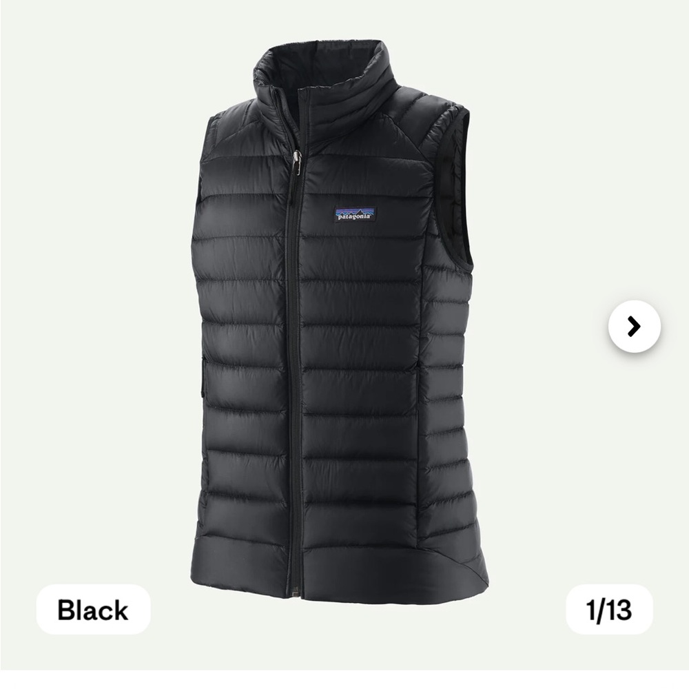 Patagonia Black Quilted Down Vest - Women's